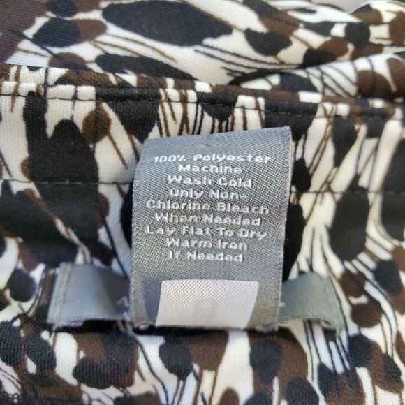 Ann Taylor A-Line Skirt‎ White Brown Black Stretch L Large - Picture 11 of 11